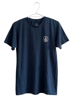 Volcom Navy Blue Heathered Logo Tee – Size Small EUC